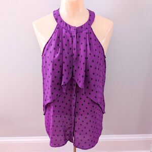 Worthington Purple High Neck Blouse Tank
